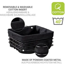 Wenko Premium Square Brotkorb Metall Schwarz