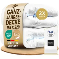 LILENO HOME Premium Daunendecke 155x220 Ganzjahresdecke (90% Daunen / 10% Federn) – Flüsterleise, Anschmiegsame & Wolkenweiche Bettdecke Daunen – Made in Germany, Oeko-Tex & 60 °C Waschbar