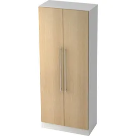 Hammerbacher Aktenschrank V7100/W/E/RE weiß, eiche 4 Fachböden 80,0 x 42,0 x 200,4 cm