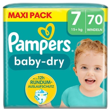 Pampers Baby-Dry Windeln, Gr. 7, 15+ kg, Maxi Pack (1 x 70 Windeln), 8
