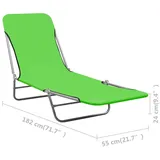 vidaXL Sonnenliege 182 x 55 x 24 cm grün klappbar 2 St.