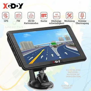 XGODY 7'' Zoll GPS Navigationsgerät Navi Geschwindigkeitsanze PKW LKW Navigation