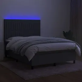 vidaXL Boxspringbett 140 x 200 cm Dunkelgrau
