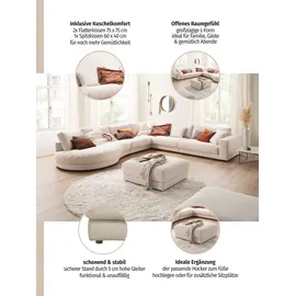 Candy Ecksofa 3C CANDY "Enisa II, bequem und komfortabel, Mega Familiensofa, L-Form", blau (petrol), B:225cm H:86cm T:395cm, 100% Polyester, Sofas, Ecksofa, incl. 3 Flatterkissen, wahlweise mit Flecken-Schutz-Bezug Easy care