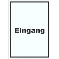 Eingang Aufkleber mit Text Zugang Eintritt hochkant A0 (841x1189mm)