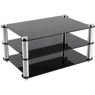 KGUSS Mini HiFi Rack, 2-Schicht Acryl Audio Regale Aluminium Halterungen Kleine Transparente Desktop HiFi Ständer Gestell für HiFi Audio Equipment dac Verstärker Vorverstärker