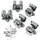 Wiltec Gerätehalter Stahl 5x mit Klemmhalter als Wandhalterung Gerätehalter Besenhalter zur Wandmontage in Garage Werkstatt Keller