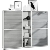 Vladon Highboard, Anthrazit, 130.5x105.5x35.5 cm, Wohnzimmer, Kommoden & Sideboards,