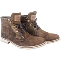 Krüger Herren Trachtenstiefel Wilderness 9560‐7 in Braun | Trachtenschuh aus Echtleder | Robuste Stiefelette mit Profilsohle | Ideal zur Lederhose & Oktoberfest | Größe 40 - 40 EU