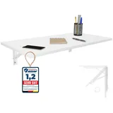 KDR Produktgestaltung Klapptisch 80x40 Wandklapptisch Esstisch Küchentisch Schreibtisch Wand Tisch, Weiß weiß