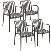 Tectake Alcudia Gartenstuhl 4 St. 4 x 4 x 4 cm Silber