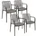 Tectake Alcudia Gartenstuhl 4 St. 4 x 4 x 4 cm Silber