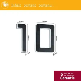 Paulmann Bundle Solar LED Hausnummernleuchte Nummer 10 - Schwarz
