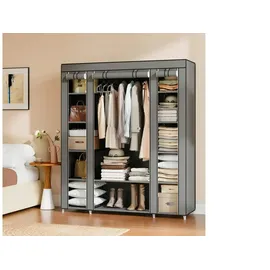Songmics Kleiderschrank 150 cm x 45 cm x 175 cm Grau