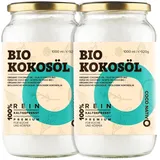 Kokosöl Bio 2x1000ml 2L - Coconut Oil - Kokosnussöl in Rohkostqualität - Rein...