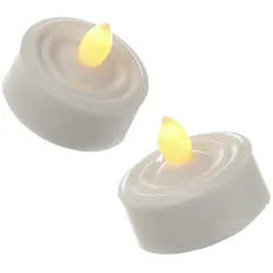 LED Teelichter flackernd flammenlos inkl. Batterien Timer D: 3,6cm weiß 2er Set