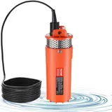 Vevor Solar Wasserpumpe, 12 V DC, 96 W, Tiefbrunnenpumpe, max. Durchfluss 1,6 GPM, max. Förderhöhe 70 m, solarbetriebene Tauchpumpe für Brunnen, Bewässerung von Bauernhöfen, Tränken von Nutztieren