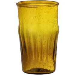 Bloomingville Taja Trinkglas, Recyceltes Glas, Ø 7xH11,5 cm, gelb