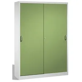 C+P CP Stahlschrank 2149-00 S10059 lichtgrau, rededagrün 8 Fachböden 160,0 x 40,0 x 195,0 cm, aufgebaut, 1 St.