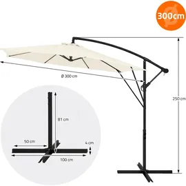 ML-Design Ampelschirm Ø 300 cm Beige