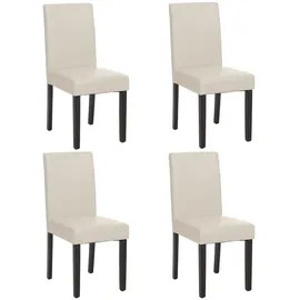 MCW Esszimmerstuhl Littau Leder weiß 4er Set
