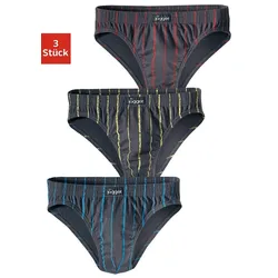 Slip, (Packung, 3 St.), mit kontrastfarbenen Streifen, Gr. 3 (XS), rot, gelb, blau, , 780010-3