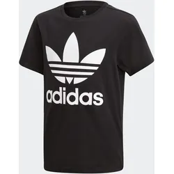 T-Shirt ADIDAS ORIGINALS "TREFOIL TEE", Kinder, Gr. 170, schwarz-weiß (schwarz, weiß), Obermaterial: 100% Baumwolle, bedruckt, sportlich, bequem, Rundhals, Kurzarm, Shirts, Unisex