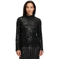 Cartoon Schlupfbluse mit Pailletten in Schwarz | Gr.: 38