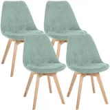 CLP Esszimmerstuhl Linares Cord türkis 4er Set