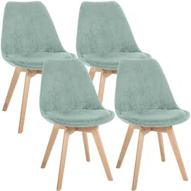 CLP Esszimmerstuhl Linares Cord türkis 4er Set