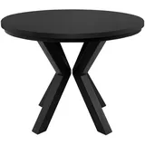 konsimo® Esstisch, Schwarz, Holz, Rund,Rund, 140x75x100 cm, Hergestellt in Europa, Esszimmer, Tische, Esstische