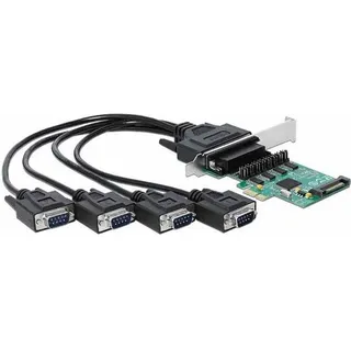 DeLock PCI-Express-Karte 89938 4x RS-232 mit Spannungsversorgung, Kontrollerkarte