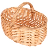 HEMOTON Rattan Korb Obstkorb Einkaufskorb Weidenkorb Geflochtener Blumenkorb Hochzeit Streukorb Aufbewahrungskorb Bügelkorb Picknickkorb Blumenkinder Körbchen Landhaus Deko Tischdeko