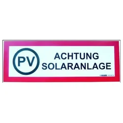 PROTEC Warnschild PWSSA Achtung Solaranlage
