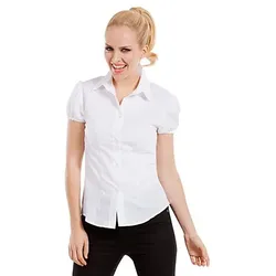 Bluse mit Kragen für Damen, weiß