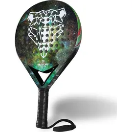 Matchu Sports Padel Schläger Bear - Schwarz mit farbigem Aufdruck 100% Carbon-Rahmen