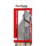 Pentel Permanentmarker N75W 3 St. blau/rot/mehrfarbig