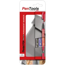 Pentel Permanentmarker N75W 3 St. blau/rot/mehrfarbig