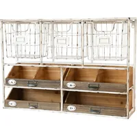 Chic Antique Wandregal mit Schubladen, in creme | Gr.: