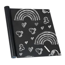 Relaxdays Tafelfolie 200 x 45 cm Schwarz