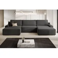 Wohnlandschaft TRENDMANUFAKTUR "Challenge, Schlafsofa mit Bettkasten, Couch in U-Form, Breite 333 cm", schwarz, B:333cm H:98cm T:168cm, 100% Polyester, Sofas, XXL Sofa mit Bettkasten & Schlaffunktion, auch in trendigem Cordstoff