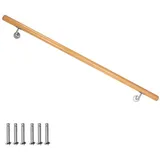 V2Aox Handlauf Buche Holz Handlauf Treppengeländer Wandhandlauf Treppe 50 - 500 cm, 130 cm Gesamtlänge 130 cm