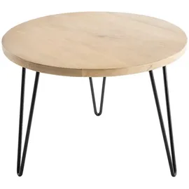 miliboo Beistelltisch Rund Schwarz Mangoholz 60 x 45 cm