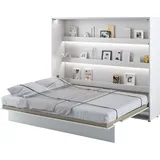 meblini Schrankbett Bed Concept - Wandbett mit Lattenrost - Klappbett mit Schrank - Wandklappbett - Murphy Bed - Bettschrank - BC-14-160x200cm Horizontal - Weiß