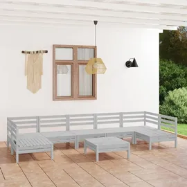 vidaXL Garten-Lounge-Set 8-tlg. weiß Kiefer