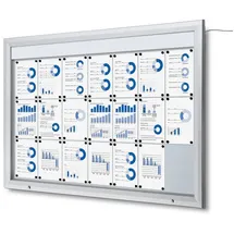 Showdown Displays Hängevitrine 21 x DIN A4 Silberfarben