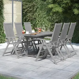 vidaXL Garten-Essgruppe 7-tlg. Grau