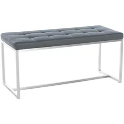 CLP Edelstahl Küchenbank Barci Kunstleder I Moderne 2er-Sitzbank Mit Polsterung Für Esszimmer Und Küche Und Büro I Sitzhöhe 48 CM