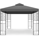habeig++ Pavillon Festzelt Tahiti mit wasserdichtem Dach und PVC 3x3m Metall (anthrazit)