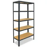 shelfplaza shelfplaza® 180x70x45cm Schwerlastregal anthrazit/Metallregal mit 5 Böden/Kellerregal Metall, Garagenregal, Werkstattregal oder Regal Lagerregal/Steckregal Metall mit 175kg Tragkraft